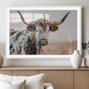 Texas Longhorn Wall Art – Framed Speckled Cow Canvas by MyGreatCanvas | Canvas Wall Art Prints | Photo Prints & Wall Decor