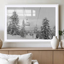 Ski Lift Wall Art – Framed Snowy Mountain Canvas Artwork by MyGreatCanvas | Canvas Wall Art Prints | Photo Prints & Wall Decor