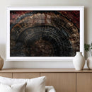 Dark Wood Ring Wall Art Canvas Print – Framed Abstract Tree