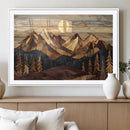 Wood Mountain Landscape Wall Art Canvas Print – Framed