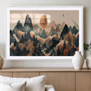 Wood Mountain Landscape Wall Art Canvas Print – Framed