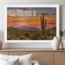 Saguaro Cactus Wall Art Canvas Print – Framed Arizona Sunset