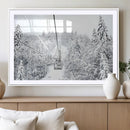 Snowy Ski Lift Wall Art – Framed Winter Mountain Canvas by MyGreatCanvas | Canvas Wall Art Prints | Photo Prints & Wall Decor