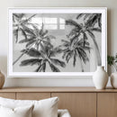 Black and White Palm Wall Art Canvas Print – Framed