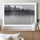 Surfer Fog Wall Art Canvas Print – Framed Foggy Beach Scene by MyGreatCanvas | Canvas Wall Art Prints | Photo Prints & Wall Decor
