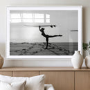 Yoga Surf Wall Art Canvas Print – Framed Black White Shore by MyGreatCanvas | Canvas Wall Art Prints | Photo Prints & Wall Decor