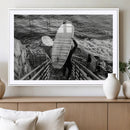 Black and White Surfing Wall Art Canvas Print – Framed by MyGreatCanvas | Canvas Wall Art Prints | Photo Prints & Wall Decor