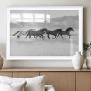 Wild Horses Running Wall Art Canvas Print, Framed Black by MyGreatCanvas | Canvas Wall Art Prints | Photo Prints & Wall Decor