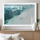 Minimal Beach Wall Art – Framed Ocean Swimming Canvas by MyGreatCanvas | Canvas Wall Art Prints | Photo Prints & Wall Decor