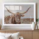Longhorn Cow Wall Art Canvas Print – Framed Texas Ranch