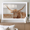 Longhorn Bull Wall Art Canvas Print – Framed Western Cow