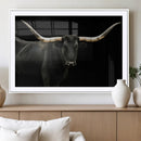 Texas Longhorn Wall Art Canvas Print – Framed Rustic Western