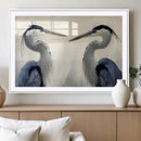 Blue Heron Pair Wall Art Canvas Print – Framed Coastal Bird