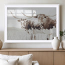 Longhorn Wall Art Canvas Print – Framed Western Cow Rustic