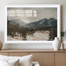 Mountain Landscape Wall Art Canvas Print – Framed Snowy