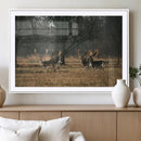 Deer Wall Art Canvas Print – Framed Rustic Wildlife Stags