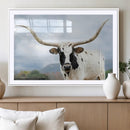 Texas Longhorn Wall Art Canvas Print – Framed Western Rustic