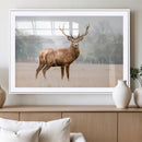 Vintage Wildlife Wall Art Canvas Print – Misty Landscape
