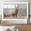 Rustic Nature Wall Art Canvas Print – Stag Woodland Framed