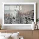 Frosty Pines Wall Art Canvas Print – Framed Cozy Cabin Ski