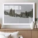 Frosty Pines Wall Art Canvas Print – Framed Silent Snowfall