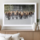 Bison Herd Scene Wall Art Canvas Print – Framed Western by MyGreatCanvas | Canvas Wall Art Prints | Photo Prints & Wall Decor