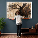 Moose Canvas Wall Art — Rustic Wildlife Painting Print | by MyGreatCanvas | Canvas Wall Art Prints | Photo Prints & Wall Decor