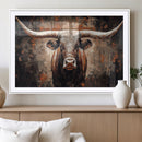 Rustic Longhorn Bull Wall Art Canvas Print – Vintage Western by MyGreatCanvas | Canvas Wall Art Prints | Photo Prints & Wall Decor