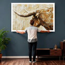 Rustic Longhorn Bull Wall Art Canvas Print – Vintage Western by MyGreatCanvas | Canvas Wall Art Prints | Photo Prints & Wall Decor