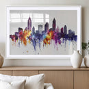 Atlanta Skyline Wall Art Canvas Print – Framed Colorful