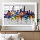 Atlanta Skyline Wall Art Canvas Print – Framed Colorful