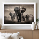 Elephant Family Wall Art Canvas Print, Framed Elephant Wall
