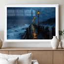 Dark Stormy Pier Wall Art Canvas Print, Moody Ocean Night by MyGreatCanvas | Canvas Wall Art Prints | Photo Prints & Wall Decor
