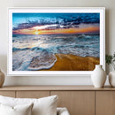 Ocean Waves Wall Art Canvas Print Ocean Waves Beach Sunset by MyGreatCanvas | Canvas Wall Art Prints | Photo Prints & Wall Decor