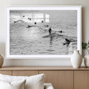 Black White Surfers Wall Art Canvas Print – Riding Gentle by MyGreatCanvas | Canvas Wall Art Prints | Photo Prints & Wall Decor