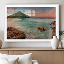 Stunning Coastal Landscape with Rocky Shore and Green Hills by MyGreatCanvas | Canvas Wall Art Prints | Photo Prints & Wall Decor