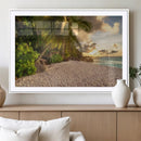 Tropical beach sunset, palm trees, white sand, ocean waves, by MyGreatCanvas | Canvas Wall Art Prints | Photo Prints & Wall Decor
