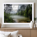 Misty Lake Forest Wall Art Canvas Print, Green Trees and by MyGreatCanvas | Canvas Wall Art Prints | Photo Prints & Wall Decor