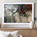 Sunlit Autumn Forest Wall Art – Mist Trees Rays Fog Nature by MyGreatCanvas | Canvas Wall Art Prints | Photo Prints & Wall Decor