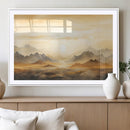 Sepia Color Abstract Mountain Wall Art Canvas Print