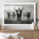 Texas Longhorn Wall Art Canvas Print, Framed Speckled Cow by MyGreatCanvas | Canvas Wall Art Prints | Photo Prints & Wall Decor