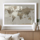 Detailed World Map Wall Art Canvas Print by MyGreatCanvas | Canvas Wall Art Prints | Photo Prints & Wall Decor