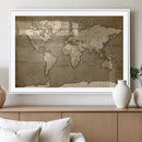 World Map Wall Art Canvas Print, Framed Map Art Picture by MyGreatCanvas | Canvas Wall Art Prints | Photo Prints & Wall Decor