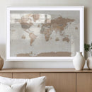 Framed Large World Map Canvas Print for Office Decor by MyGreatCanvas | Canvas Wall Art Prints | Photo Prints & Wall Decor