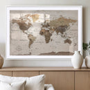 World Map Canvas Print – Framed Travel Map Wall Art for by MyGreatCanvas | Canvas Wall Art Prints | Photo Prints & Wall Decor