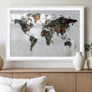 Large World Map Canvas Print – Framed Travel Map Wall Art
