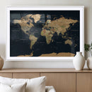 Vintage World Map Canvas on the Dark Background Wall Art by MyGreatCanvas | Canvas Wall Art Prints | Photo Prints & Wall Decor