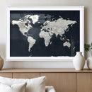 Black World Map Wall Art Canvas Print for Home Office and by MyGreatCanvas | Canvas Wall Art Prints | Photo Prints & Wall Decor