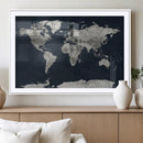 Colorful Watercolor World Map Canvas Print – Vibrant Framed