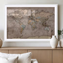 Grunge World Map Canvas Wall Art - Vintage Aged World Map by MyGreatCanvas | Canvas Wall Art Prints | Photo Prints & Wall Decor